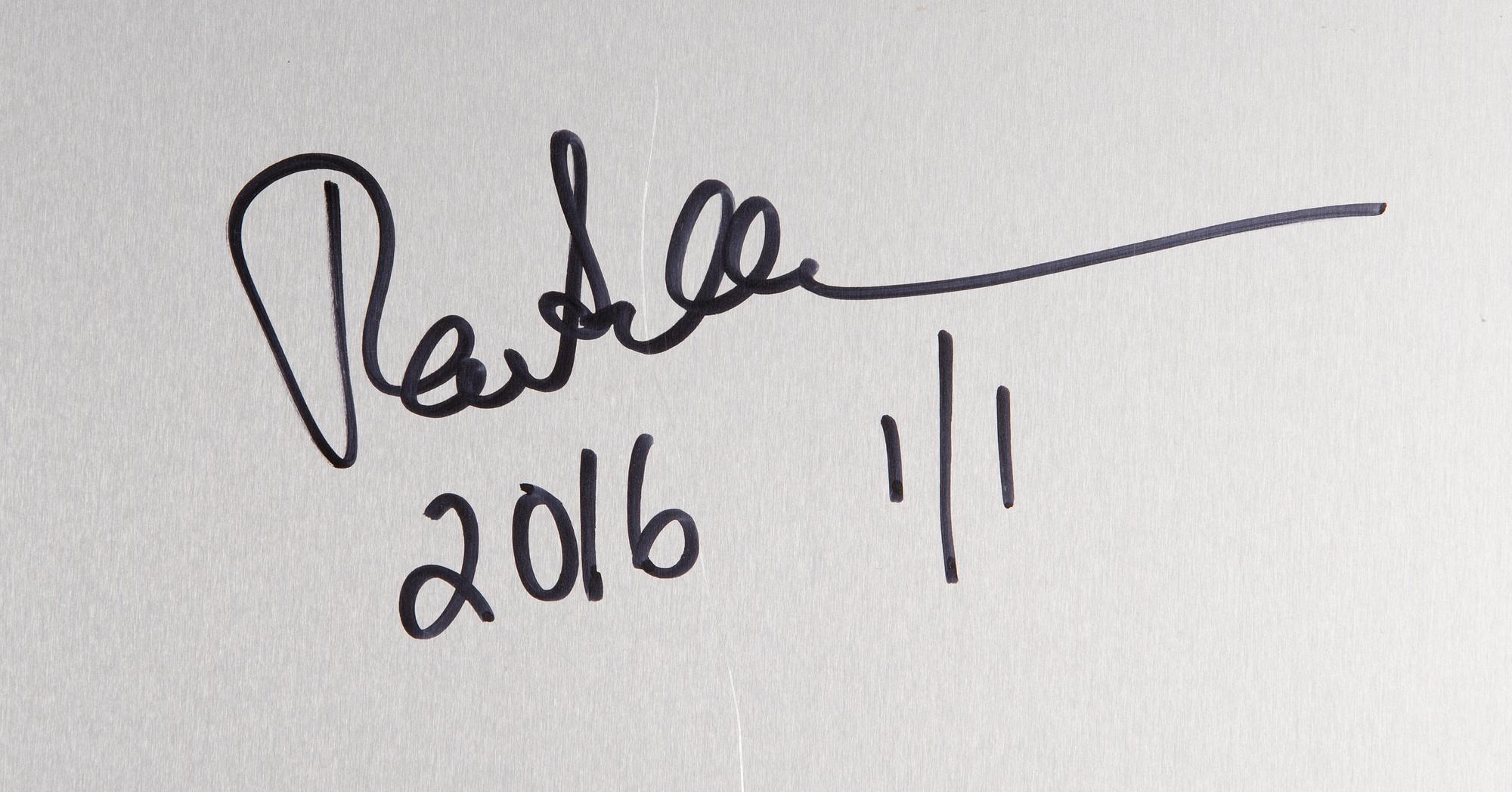 Paola Suhonen, färgtryck på aluminium, a tergo signerad och daterad 2016, numrerad 1/1.
