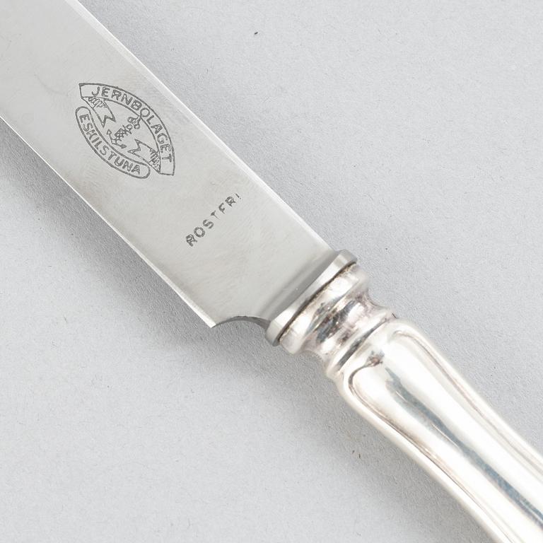 A 105-piece silver cutlery set, mostly with Swedish import marks, some marked 1929-51.