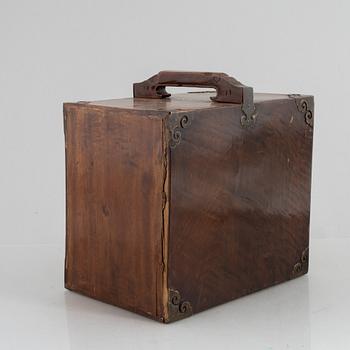 A Chinese/Southeast Asian hardwood box, 20th century.
