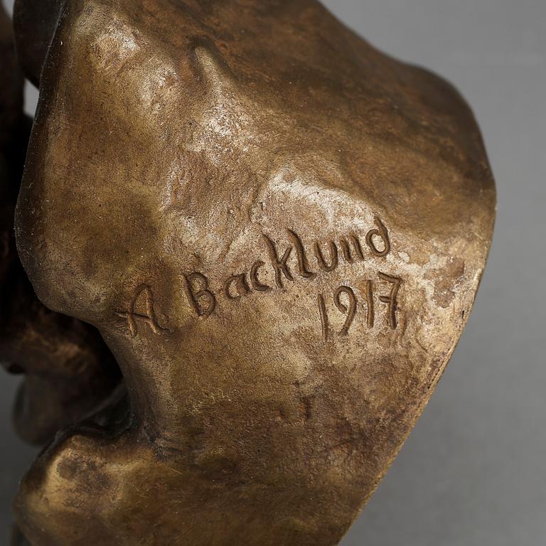 ARVID BACKLUND, skulptur, brons. Signerad och daterad 1917.