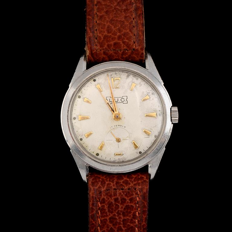 ARMBANDSUR, stål, LUC, 1900-talets mitt.