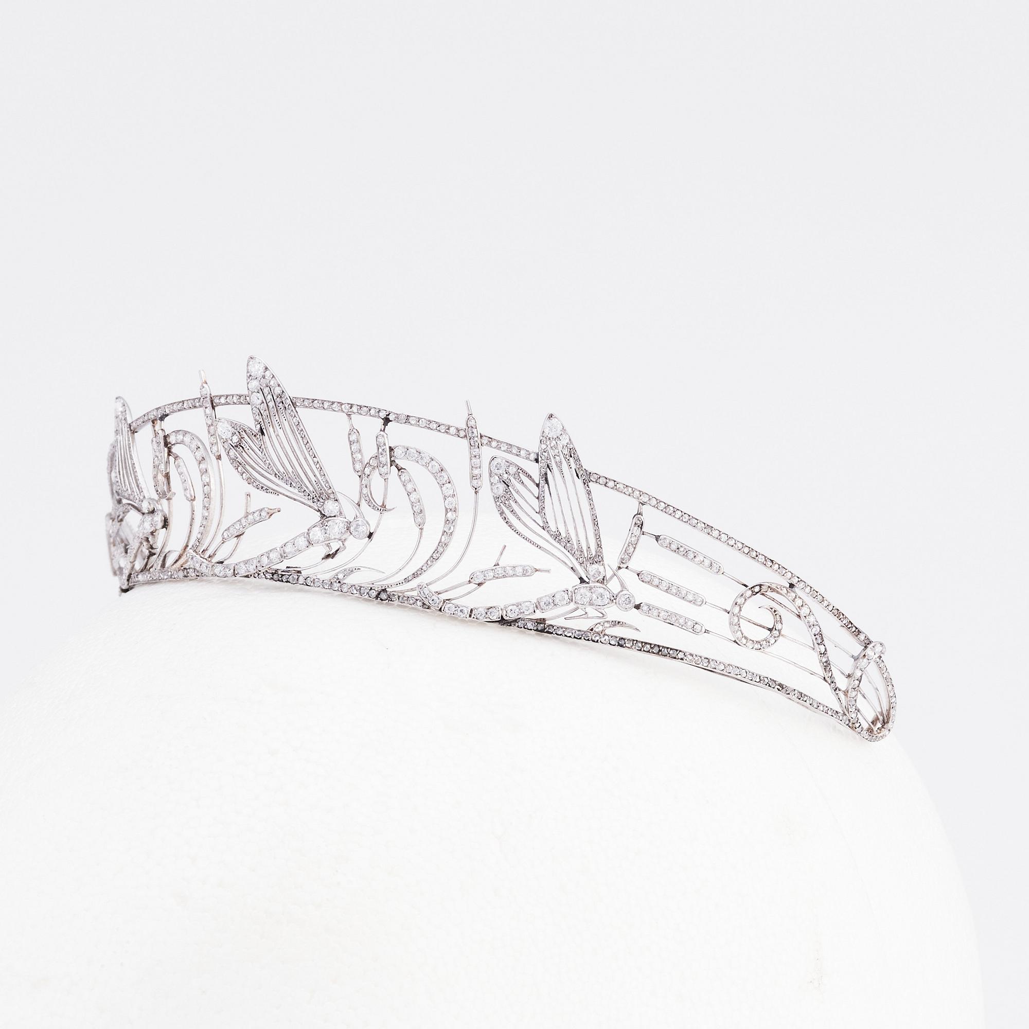 Tiara, Boucheron, 1909, platina med diamanter, signerad Boucheron Paris.