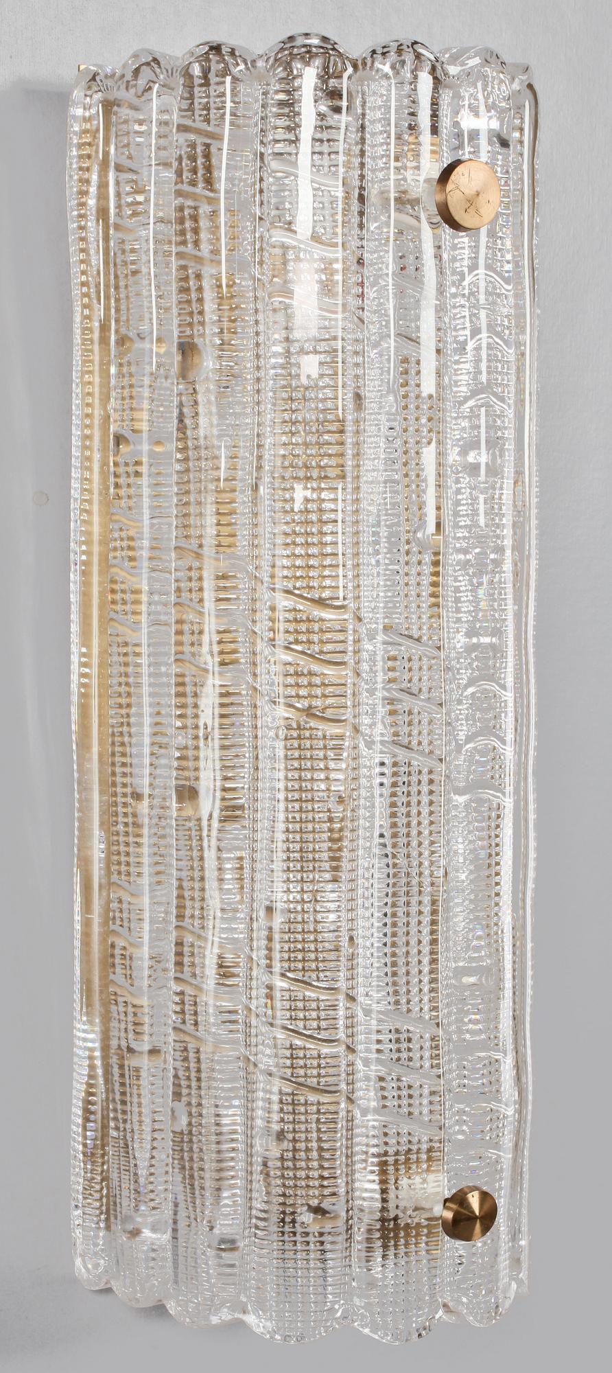 VÄGGLAMPOR, ett par, Carl Fagerlund, Fagerlund, Orrefors, 1900-talets andra hälft.