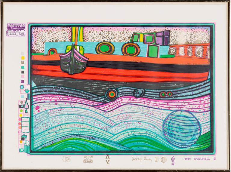 Friedensreich Hundertwasser, "Regentag on Waves of Love".