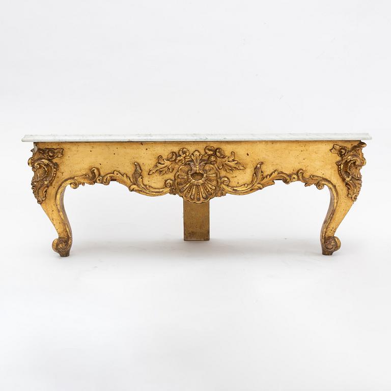 Mirror with console table, Rococo-revival, circa mid-19th century.