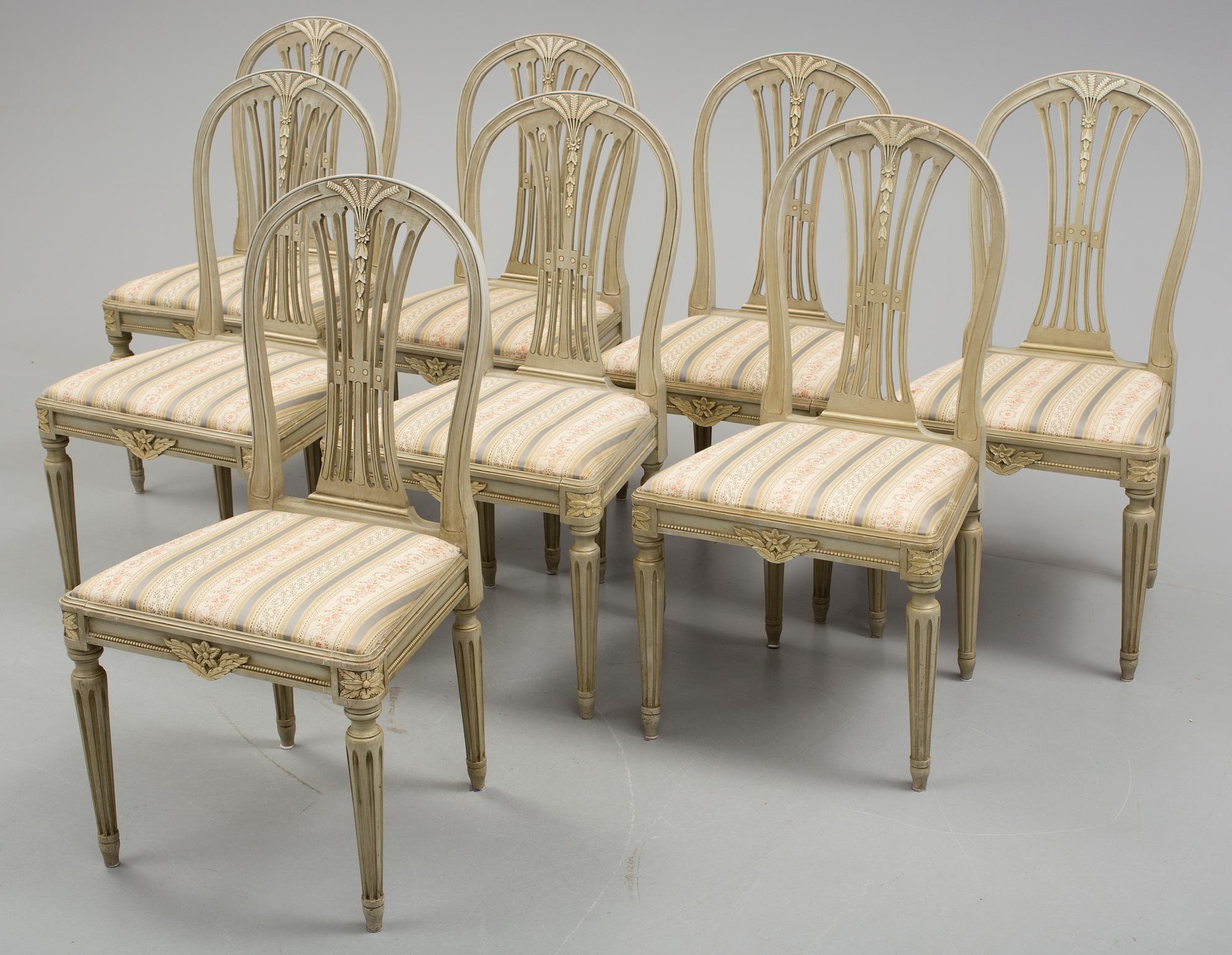 STOLAR, 8 st, Gustaviansk stil, 1900-talets första hälft.