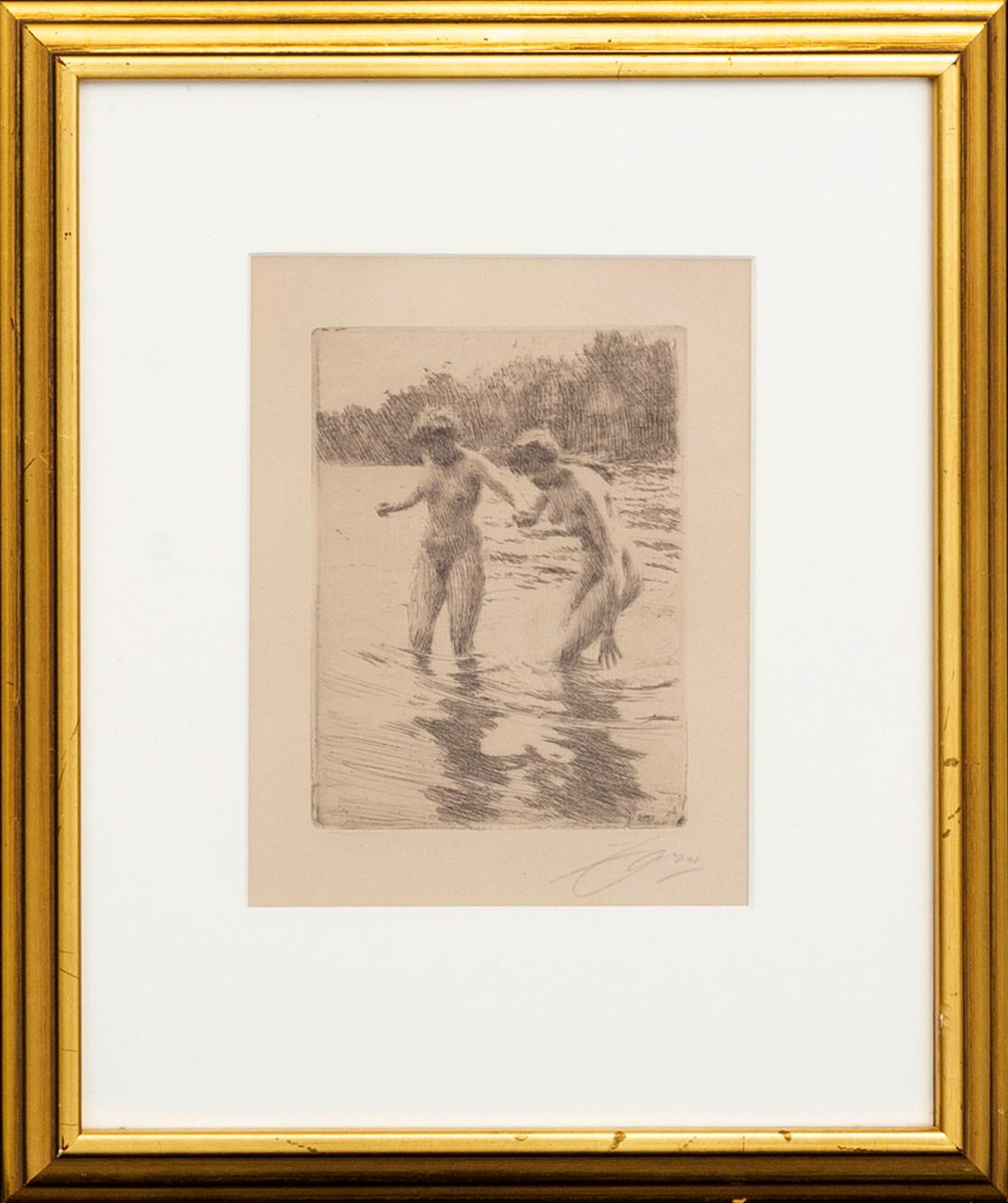 Anders Zorn, a signed etching from 1910.