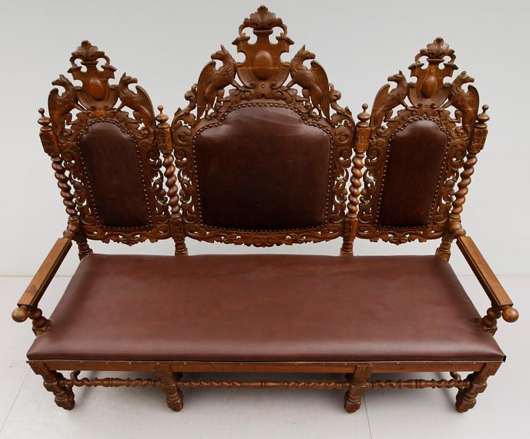 SOFFA, barockstil, omkring år 1900.
