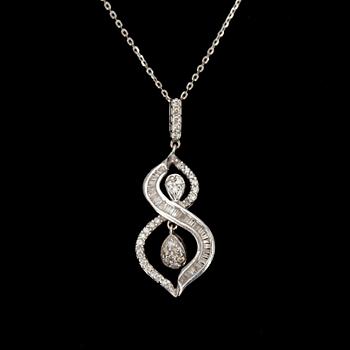 HÄNGE, vitguld 14K, små diamanter. Vikt 3,3 g.