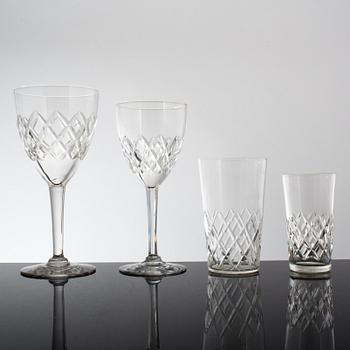 SERVISDELAR, 29 stycken, glas, Helga-modell, 1900-talets första hälft.