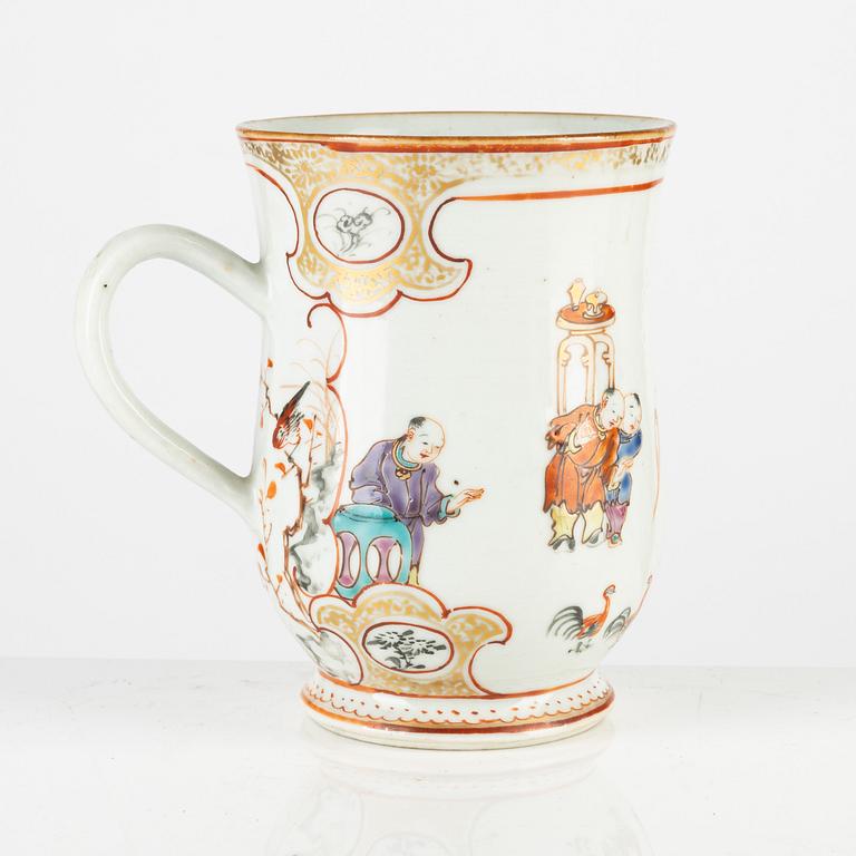 Mugg, exportporslin, Kina, Qianlong (1736-95).