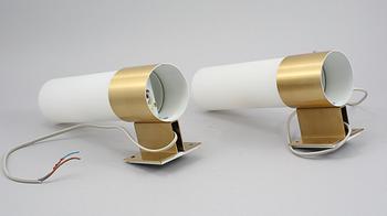 VÄGGLAMPOR, ett par, Fog Morup, Danmark, 1900-talets andra hälft.