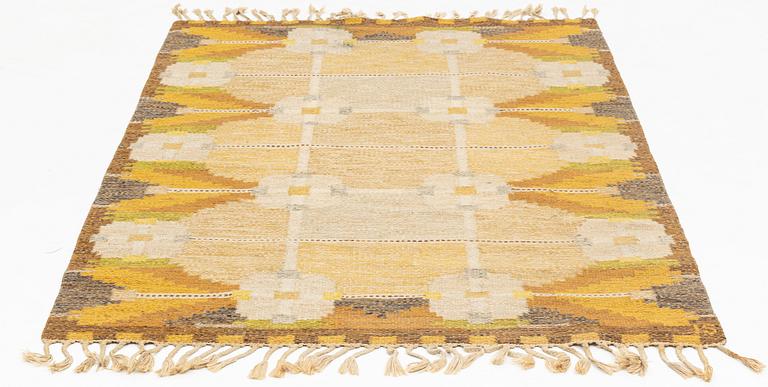Ingegerd Silow, a flat weave rug, signed IS, c. 200 x 138 cm.