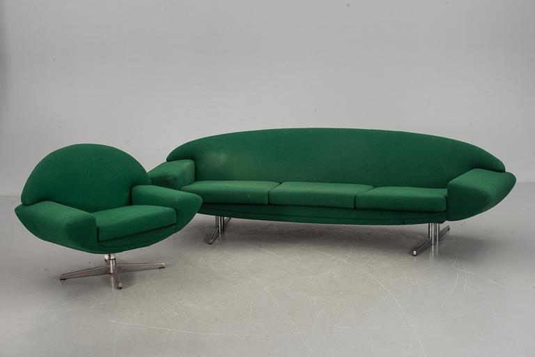 SOFFA och FÅTÖLJ, "Capri", Johannes Andersen, Trensum, Sverige, 1950/60-tal.