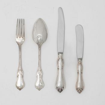 Bestickservis, 37 delar, silver, "Olga", CG Hallberg, Stockholm, bl.a. 1937.