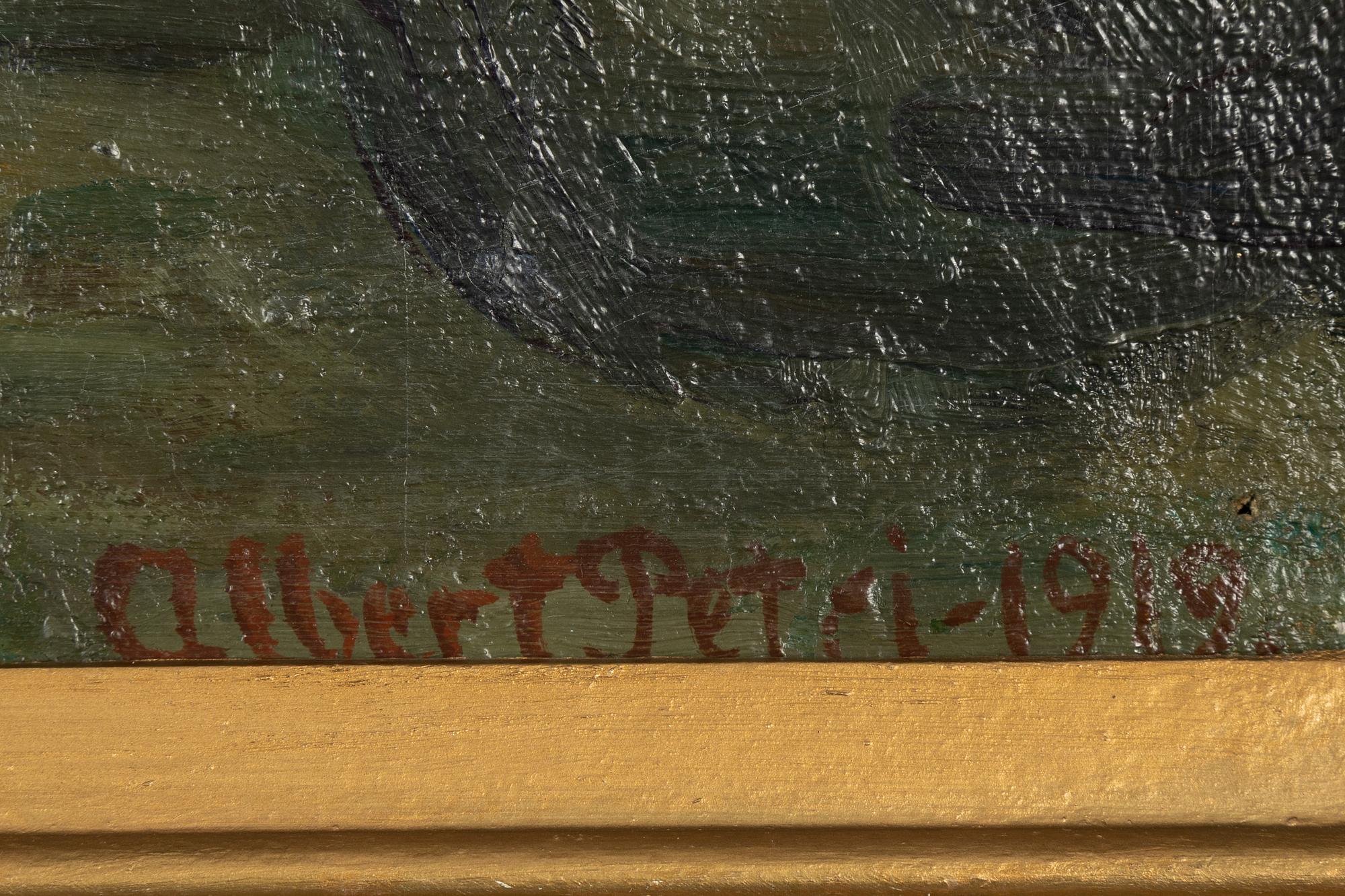 Albert Petri, oil on canvas, signed and dated 1919.