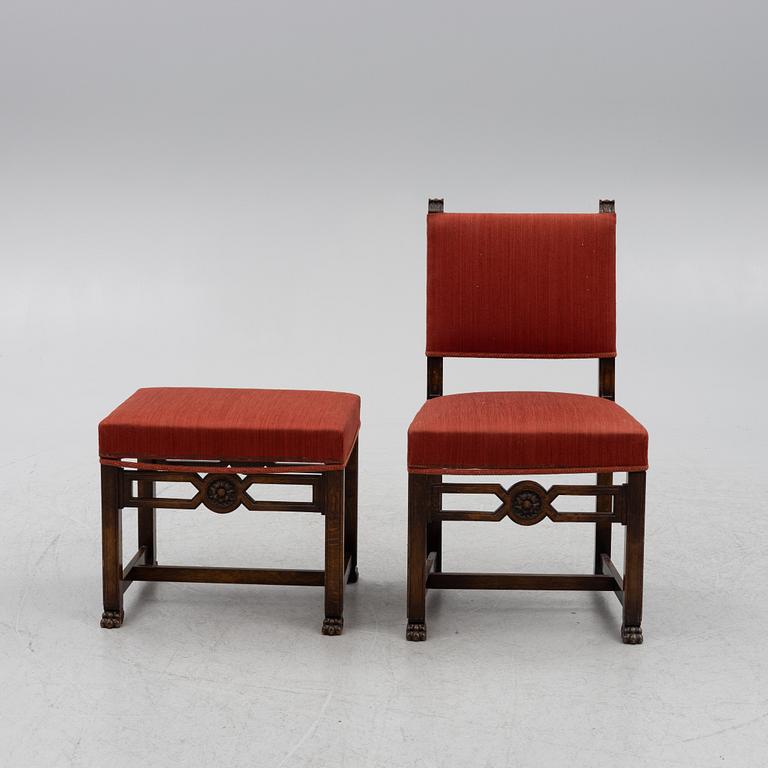 Side table, and chair as well as a stool, Swedish grace, 1920s/30s.