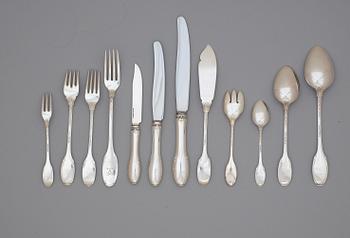 A Swedish 20th century 257 piece silver table-service, marks of W.A Bolin, Stockholm 1926-1936.