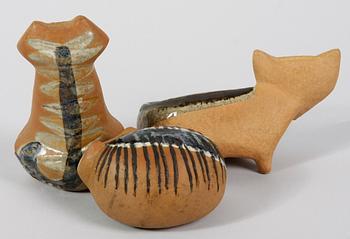 FIGURINER, 3 st, stengods, Lisa Larson, Gustavsberg.