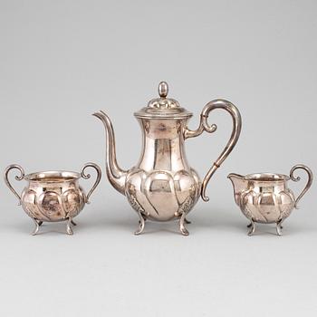 KAFFESERVIS, 3 delar, silver, Norge, 1900-talets mitt.