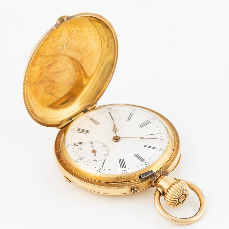 Fickur, Montandon Locle, savonett, 18K guld, 51 mm.