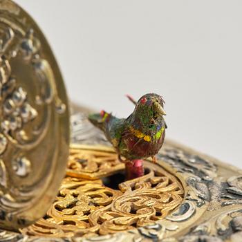 Music box. gilded 800 silver. Germany, late 19th/early 20th century.