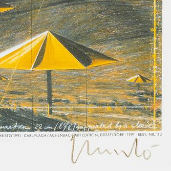 Christo & Jeanne-Claude, offset in colours, 1991, signed.