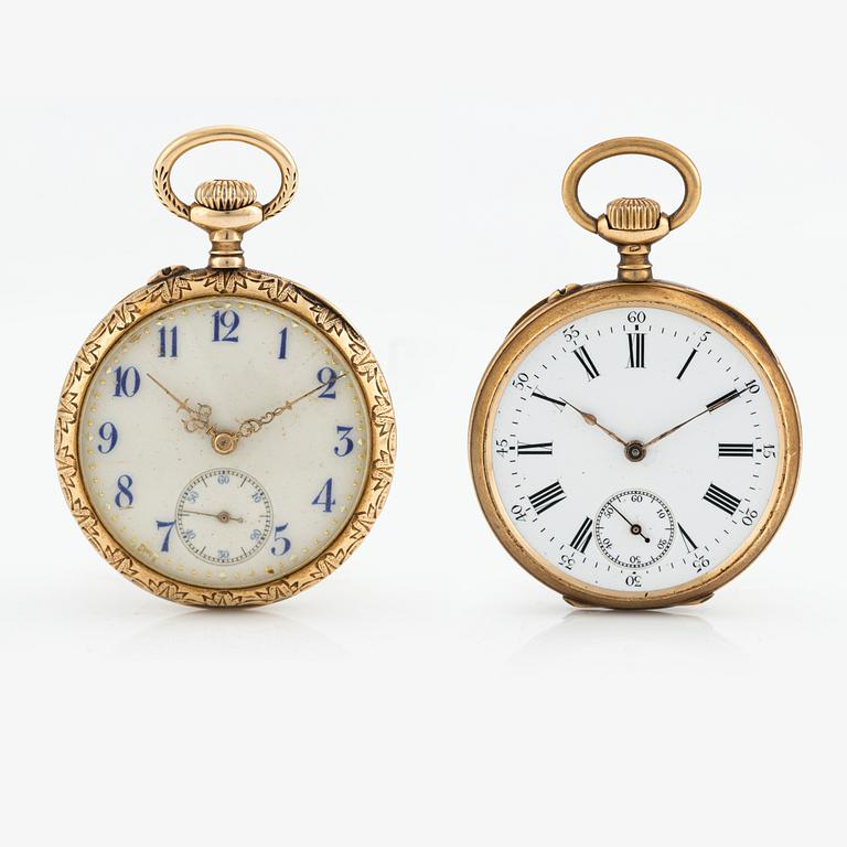 Ladieäs pocket watches, 2 pcs, 34 mm.