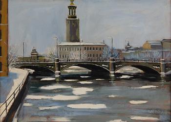 Lars Boëthius, oil on panel, signed.