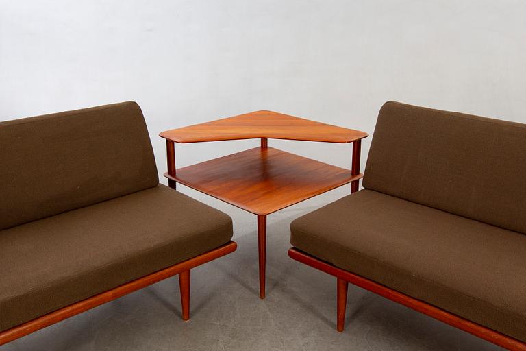 Peter Hvidt & Orla Mølgaard Nielsen,hörnsoffa med hörnbord 3 delar, "Minerva", France & Son, Danmark, 1950/60-tal.