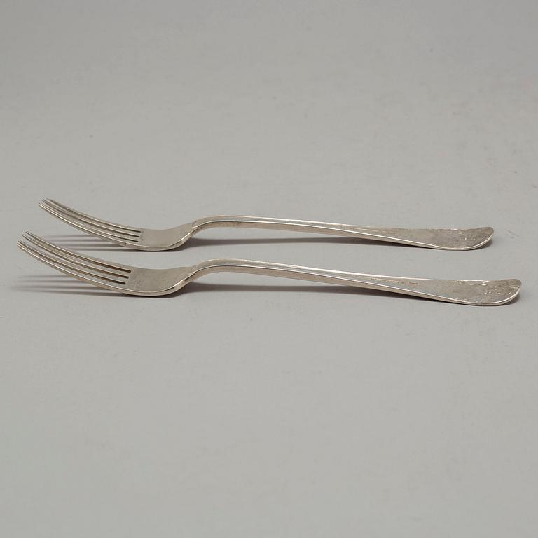 GAFFLAR, 12+3 st, silver 1800-talets mitt.