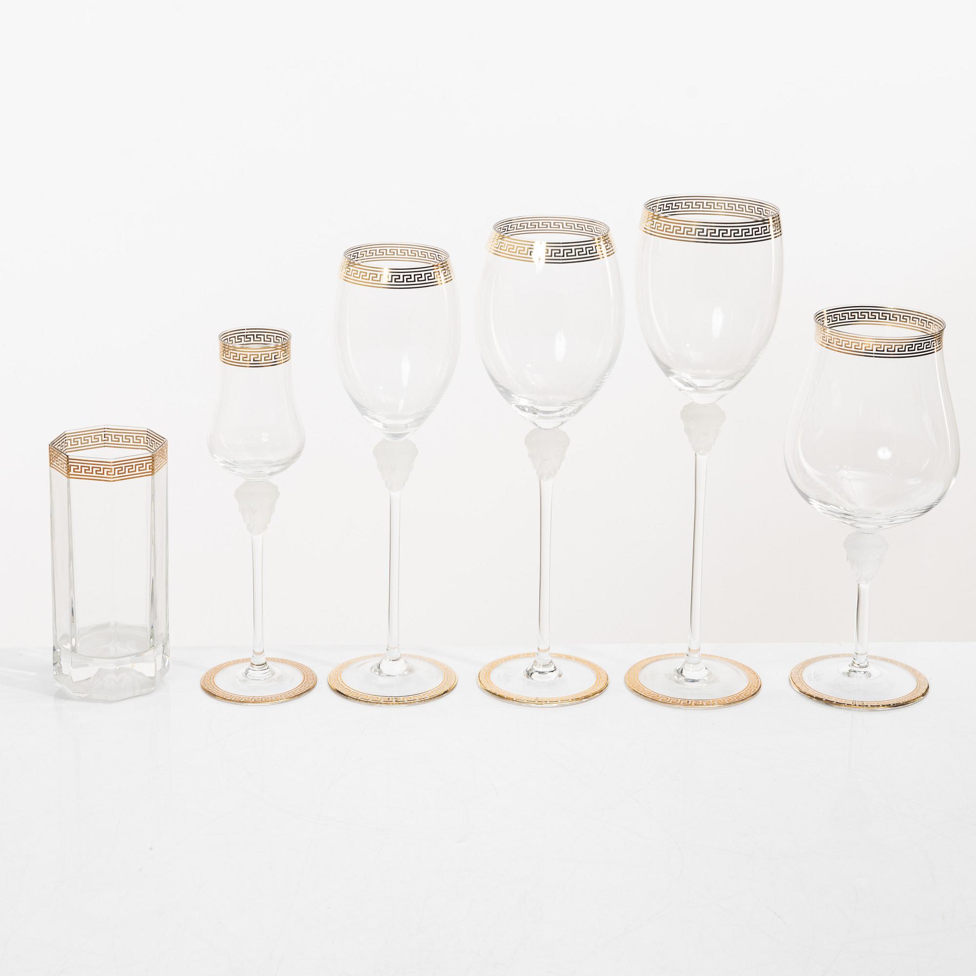 Versace, glass service, 46 pieces, "Medusa", Rosenthal.