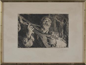 Anders Zorn · ANDERS ZORN, etsning, 1918, signerad.
