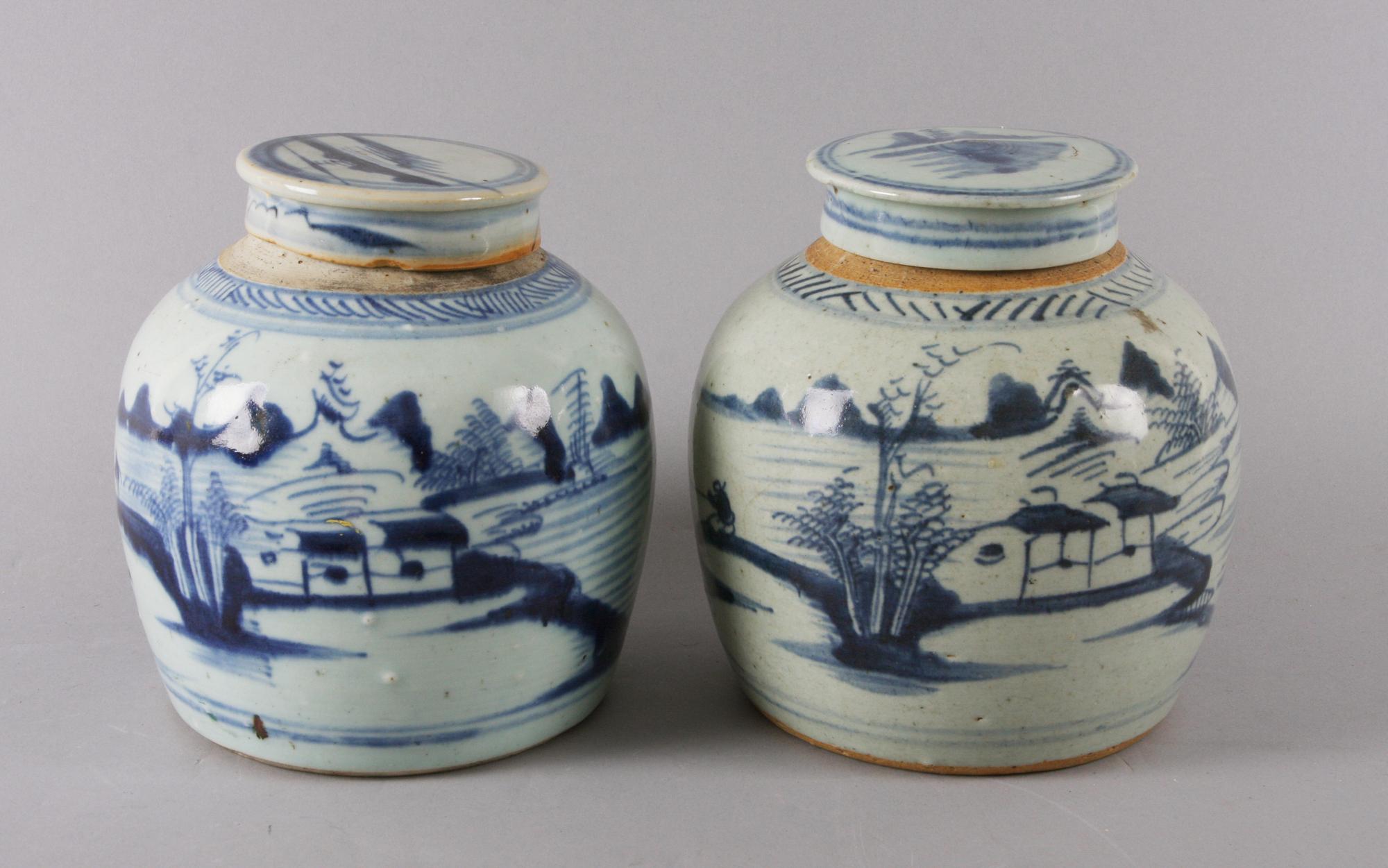 BOJANER, 2 st porslin, Kina, Qianlong, 1700-tal.