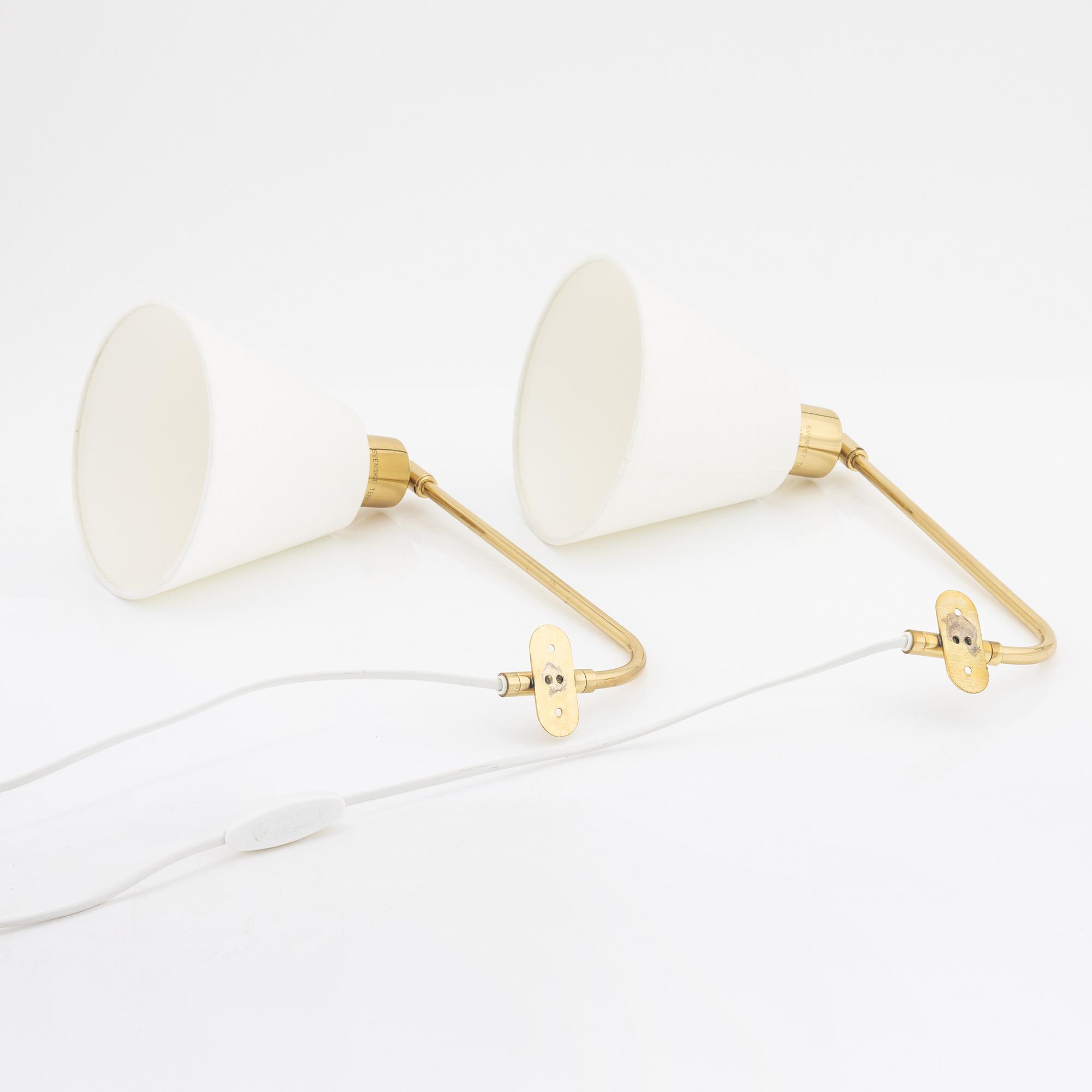Josef Frank, a pair of model '2226' brass wall lights, Firma Svenskt Tenn.