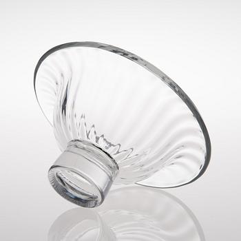 A GLASS SCULPTURE, BOWL. Signed Helena Tynell, Riihimäen Lasi Oy.