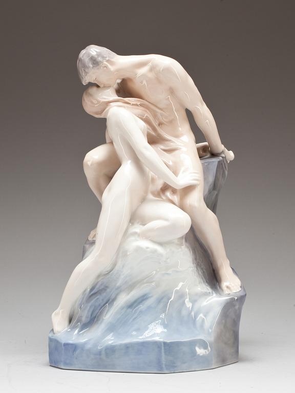 FIGURGRUPP, porslin, Theodor Lundberg, Royal Copenhagen, 1897.