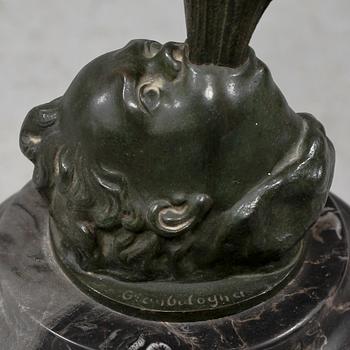 SKULPTUR, "Hermes", patinerad brons, efter Giambologna, sekelskiftet 1800/1900.