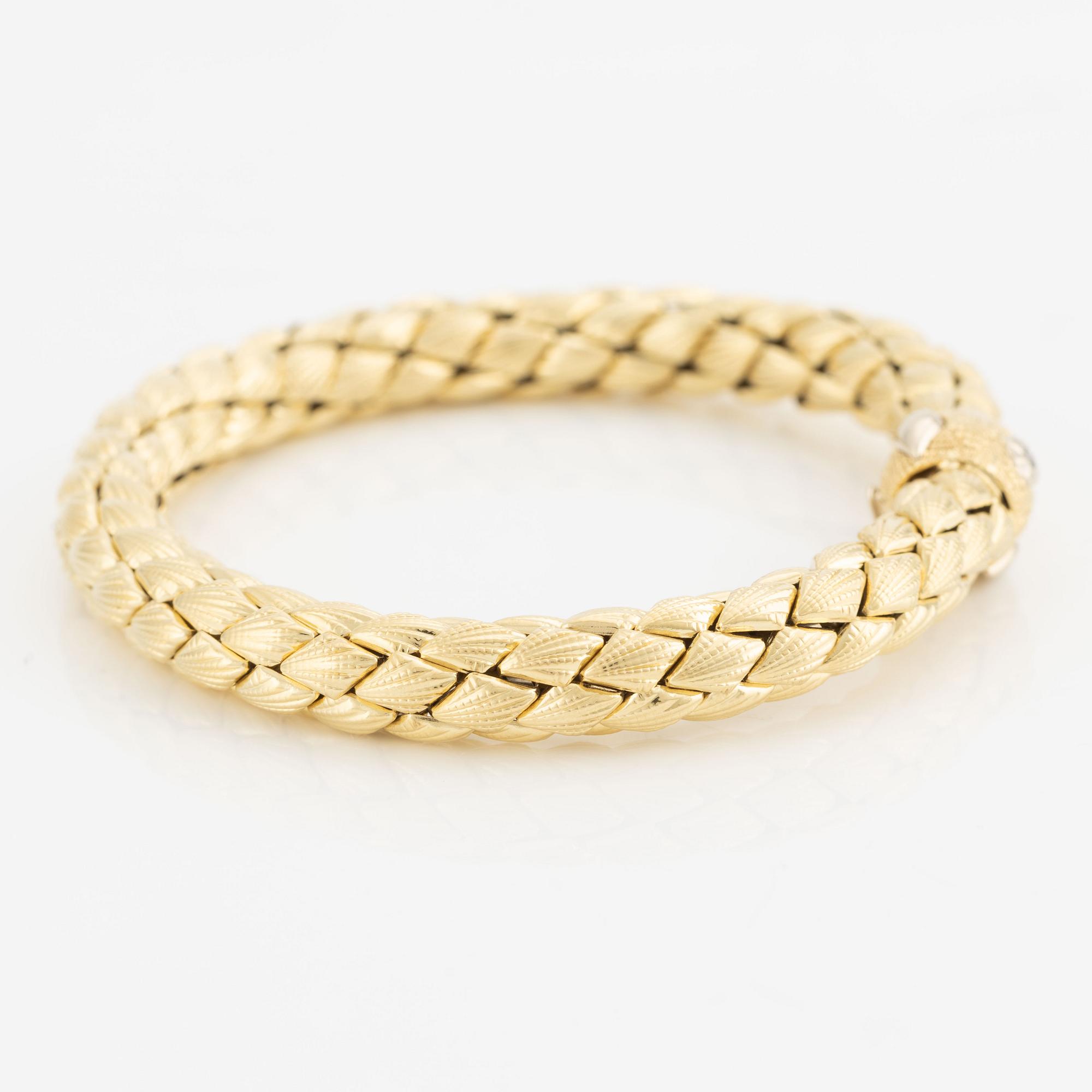 Chimento, bracelet, 18K gold, stretch, Vicenza, Italy.