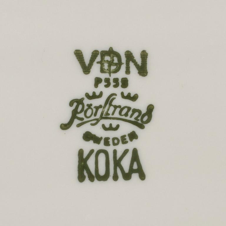 SERVISDELAR, 29 st, porslin, "Koka Blå", Hertha Bengtsson, Rörstrand, 1956 - 1988.