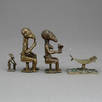 SKULPTURER, brons. Västafrika. 1900-tal.
