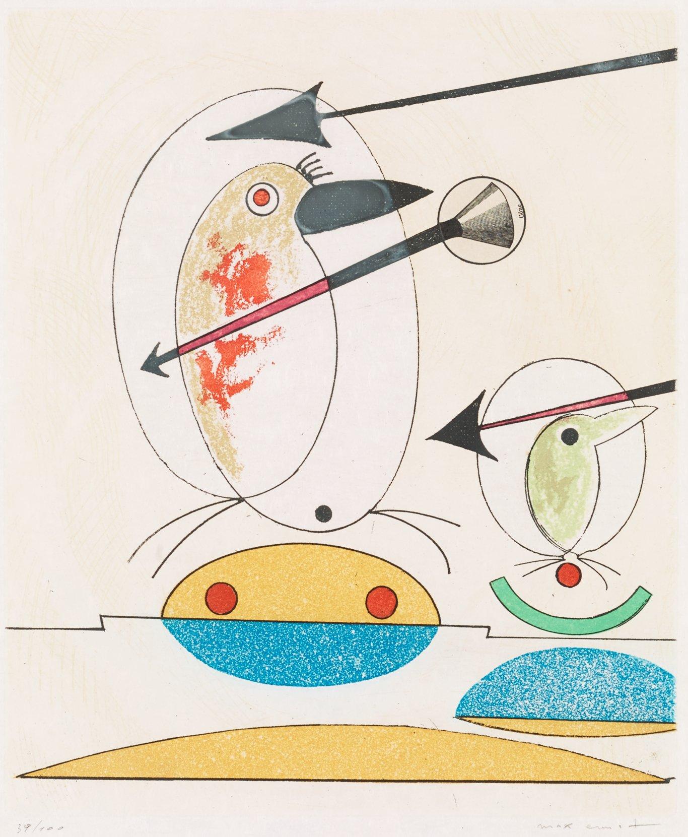 Max Ernst, Utan titel, ur: "Oiseaux en peril".