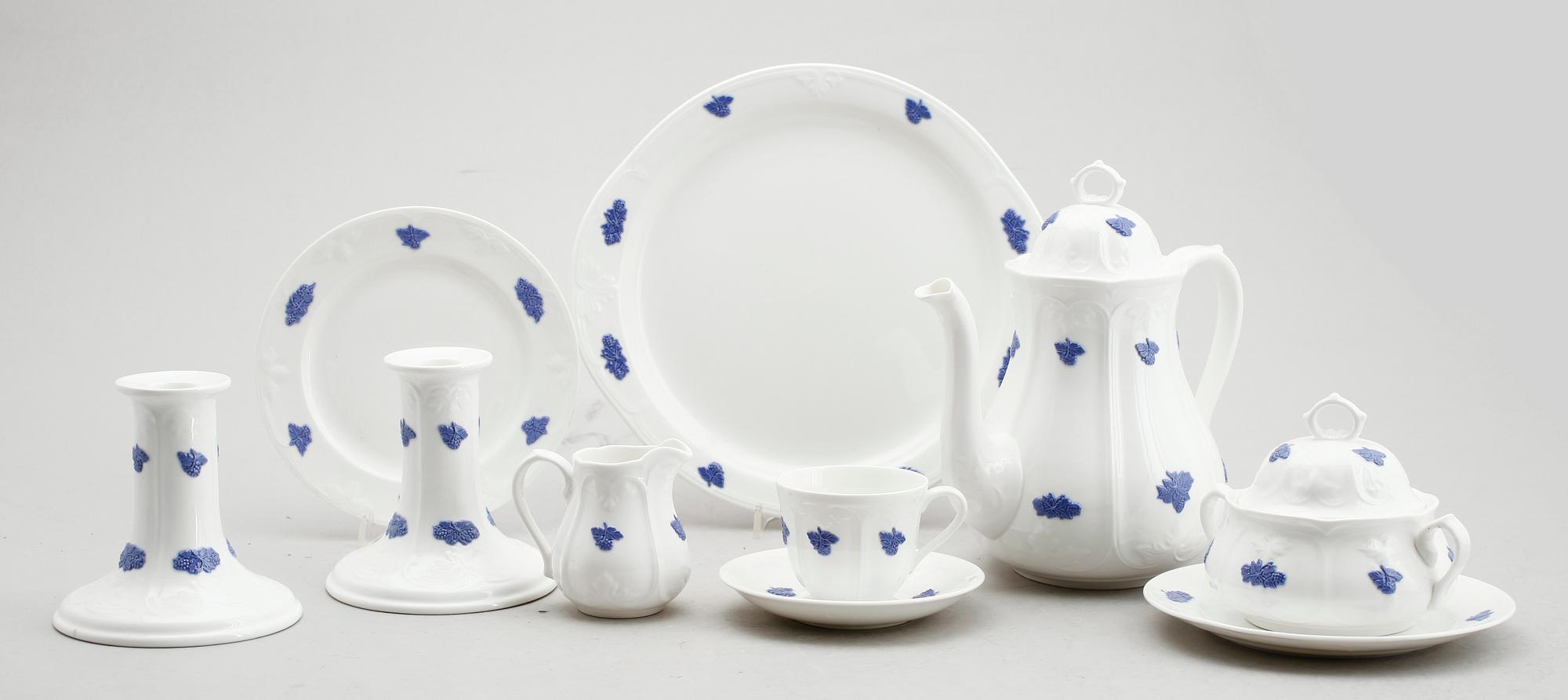 KAFFESERVIS, 30 delar, porslin, Blå Blom, Gustavsberg.