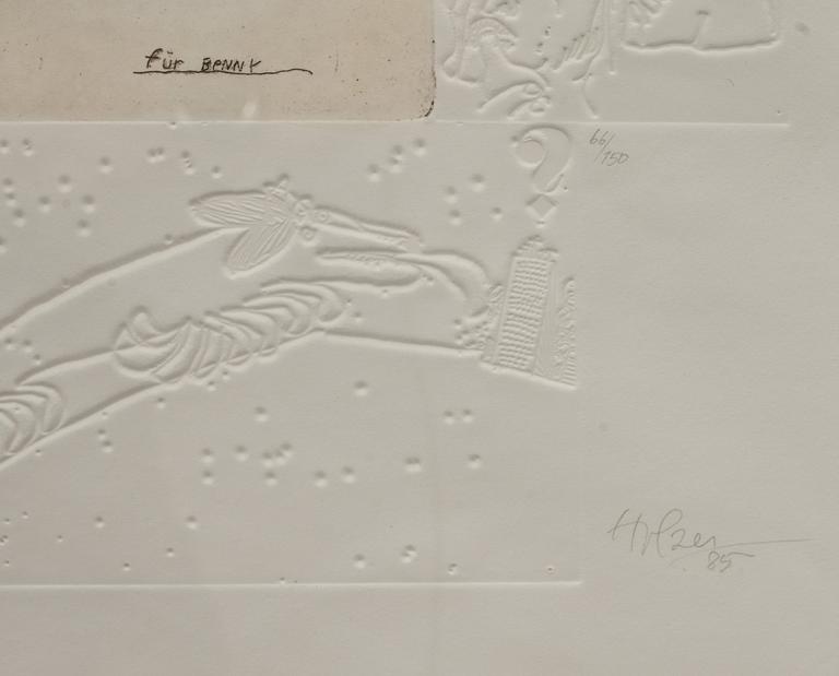 ADI HOLZER,  färglitografi. Signerad, numrerad 66/150, och daterad-85.