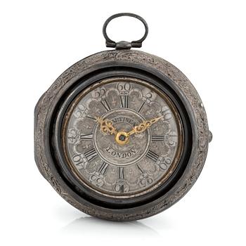 135. Martineau, London, a silver triple-case pocket watch, mid 18th century.