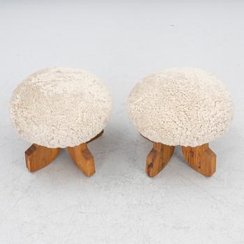 Bernt Bäckdahl, a pair of stools, one signed and dated -79.