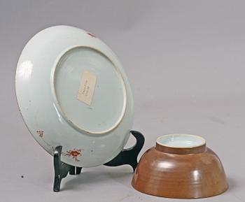 SKÅL och SKÅLFAT, porslin, Kina, 1700- resp 1800-tal.
