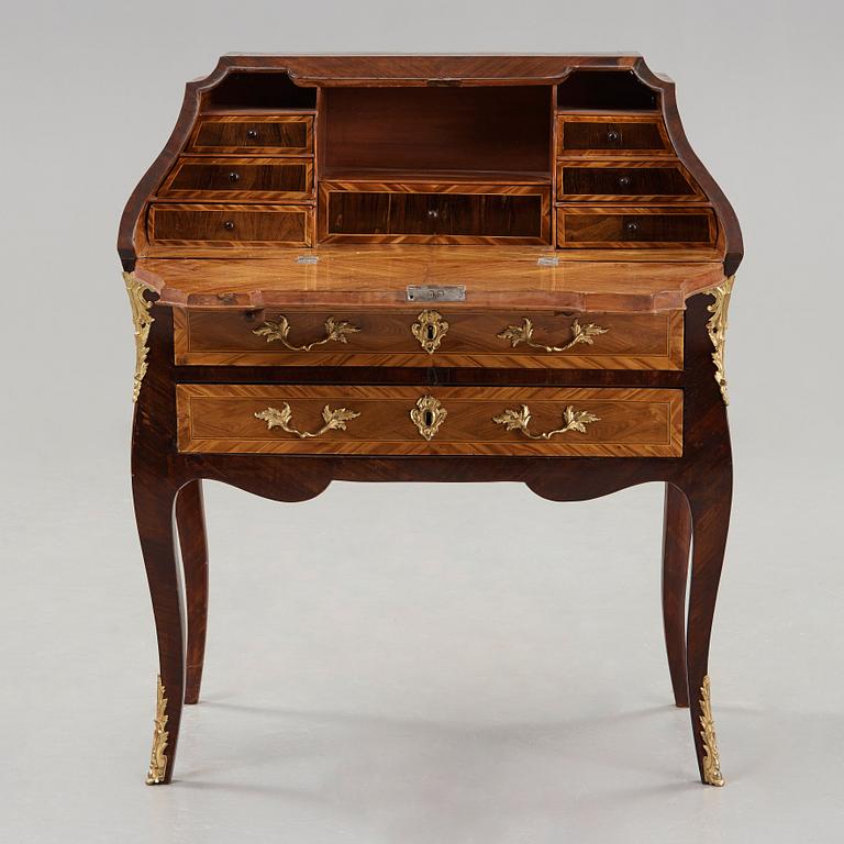 A Swedish Rococo secretaire attributed to Niklas Korp, master 1763.