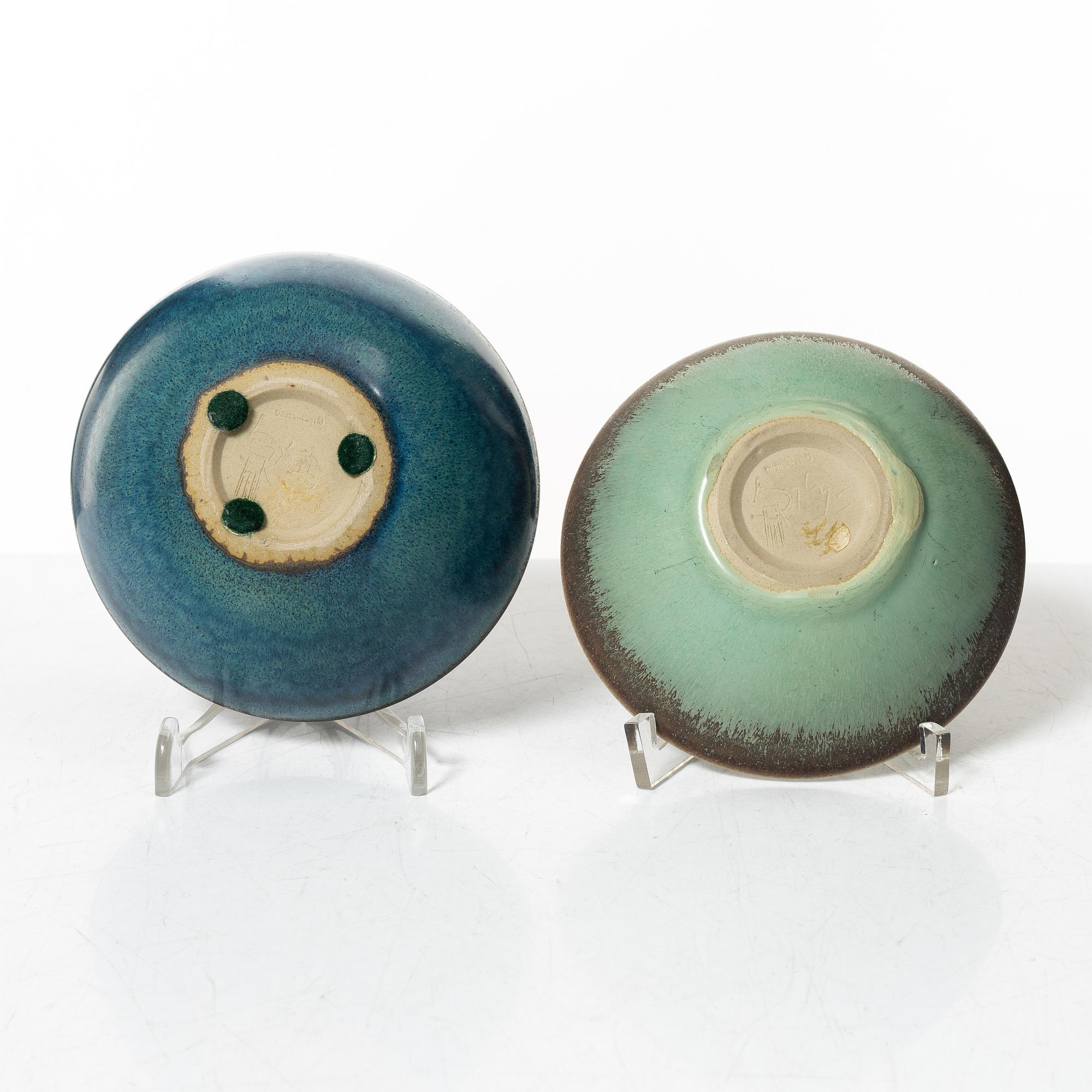 Stig Lindberg, two stoneware bowls, Gustavsberg Studio 1963-64.