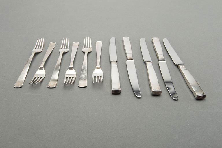 A Swedish 20th century 22 pcs silver cutlery mark of GAB 1970, total weight 617 gr.